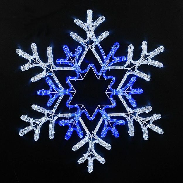 30 Inch Pure White & Blue Snowflake