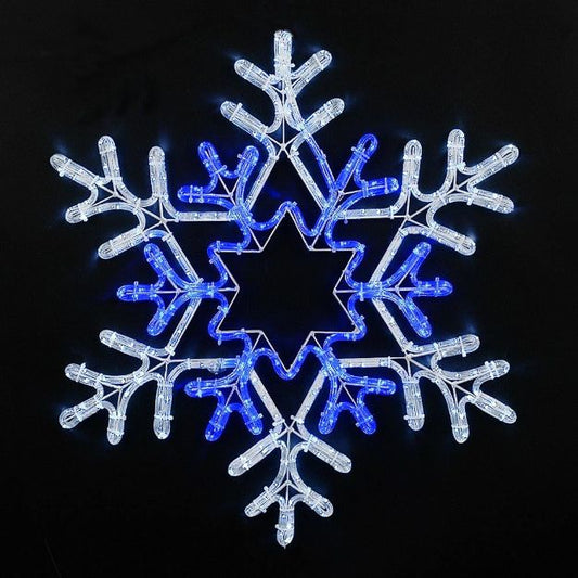 30 Inch Pure White & Blue Snowflake